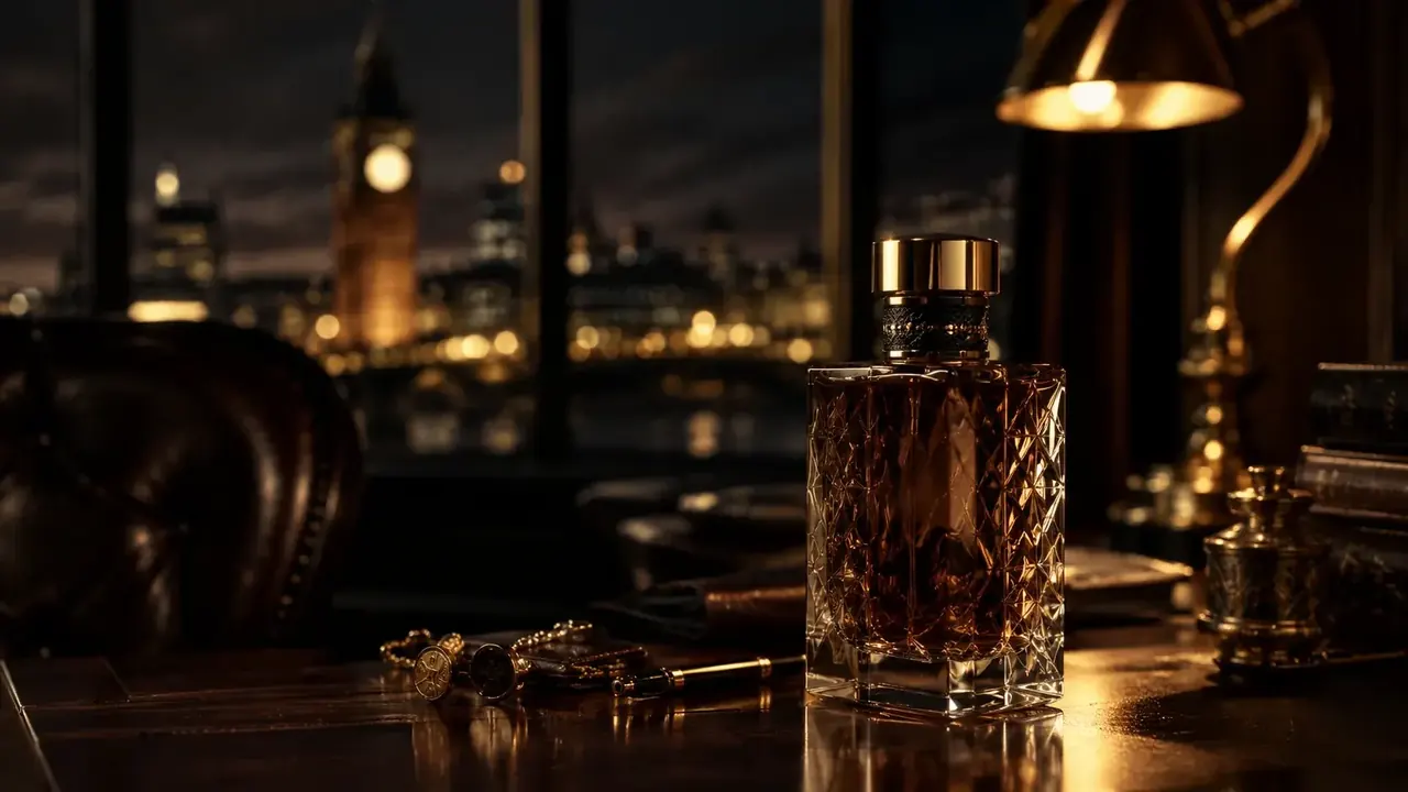 Exklusiv parfym för män i elegant flaska med varm och klassisk gentlemankänsla
