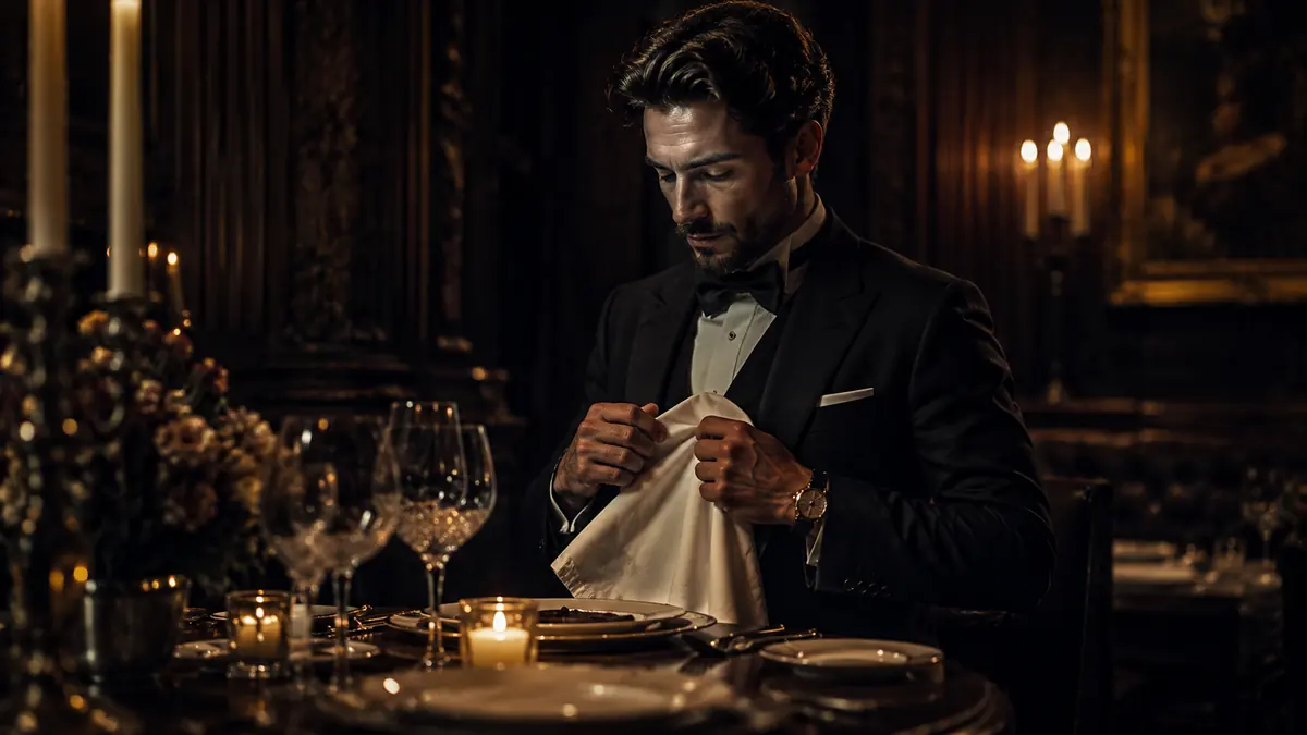 Elegant middag som illustrerar vett och etikett vid bordet