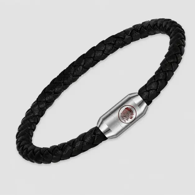 Casisto.J Äkta Läderarmband MED Klassiskt Rostfritt Stållås – rockig T-shirt från Zavall & Beard